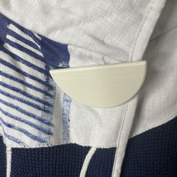 JASKAR Knit Cardigan Sweater Navy White Hand Painted Wearable Art Women S/M/L - Picture 7 of 16